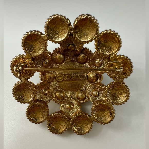 SIGNED SARAH COVENTRY LUXE RHINESTONE PEARL BROOCH - Picture 10 of 14